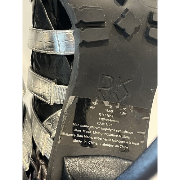 NWT  DKNY Silver Caged Rugged Platform Ralina Stiletto Women Sandals 8M - Picture 4 of 14